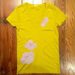 J. CREW yellow tee with silk flowers - Size S
